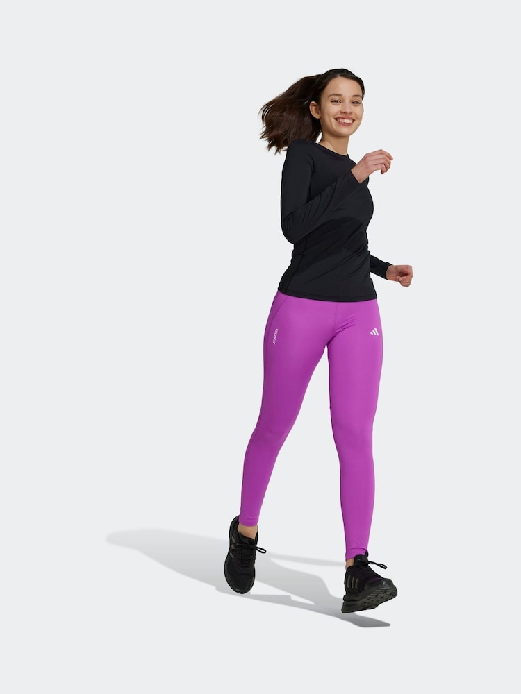 adidas Junior Techfit Legging Pink Tights - Image 1 of 4