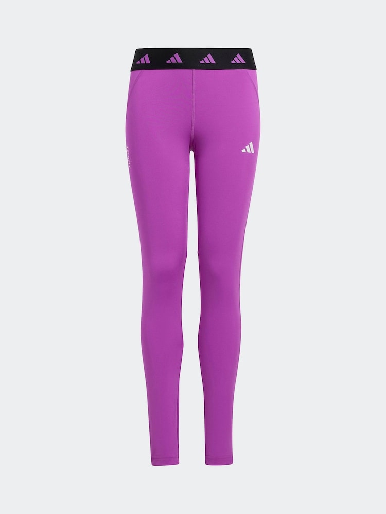 adidas Junior Techfit Legging Pink Tights - Image 4 of 4