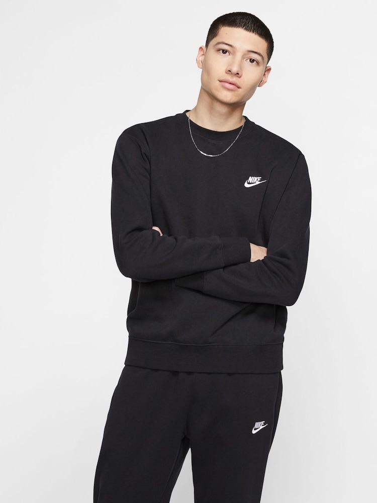 Черный - Свитшот с круглым вырезом Nike Club - Изображение 1 из 13