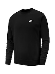 Черный - Свитшот с круглым вырезом Nike Club - Изображение 11 из 13