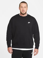 Черный - Свитшот с круглым вырезом Nike Club - Изображение 4 из 13