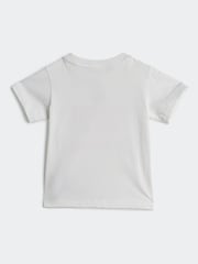 adidas Originals White/Pink 100% Cotton T-Shirt and Shorts Set - Image 3 of 7