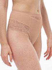 Black / Praline Nude Tummy Control Light Shaping High Waist Thongs 2 Pack - Image 4 of 8