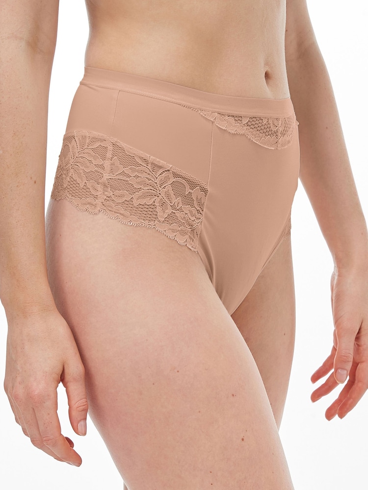 Black / Praline Nude Tummy Control Light Shaping High Waist Thongs 2 Pack - Image 4 of 8