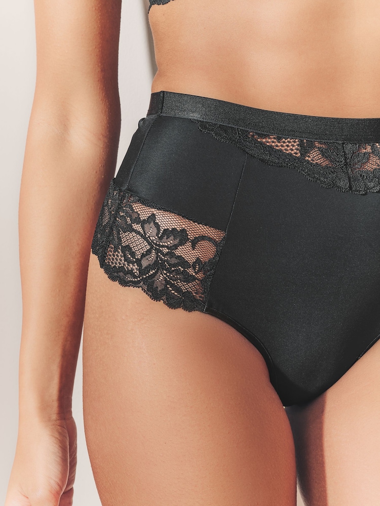 Black / Praline Nude Tummy Control Light Shaping High Waist Thongs 2 Pack - Image 6 of 8