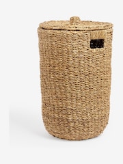 Dark Natural Seagrass Hamper Laundry Basket - Image 4 of 4