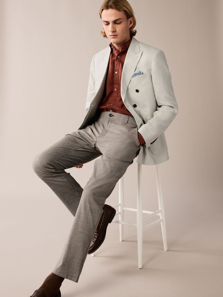 Light Grey Linen Blend Blazer - Image 2 of 9