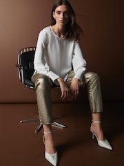 Ecru White Premium Lightweight Long Sleeve Blouse - Image 2 of 7