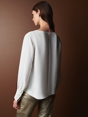 Ecru White Premium Lightweight Long Sleeve Blouse - Image 3 of 7
