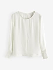 Ecru White Premium Lightweight Long Sleeve Blouse - Image 5 of 7