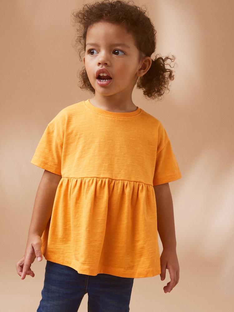 Orange Short Sleeve Empire T-Shirt (3mths-7yrs) - Image 1 of 6 Orange Short Sleeve Empire T-Shirt (3mths-7yrs) - Image 1 of 6