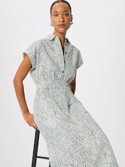Whistles Blue Flecked Animal Collared Dress - Image 1 of 1