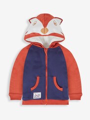 بني مائل للأحمر وكحلي ثعلب - هودي بوجهين وبأبليك للأولاد من Jojo Maman Bébé - صورة 1 من 3