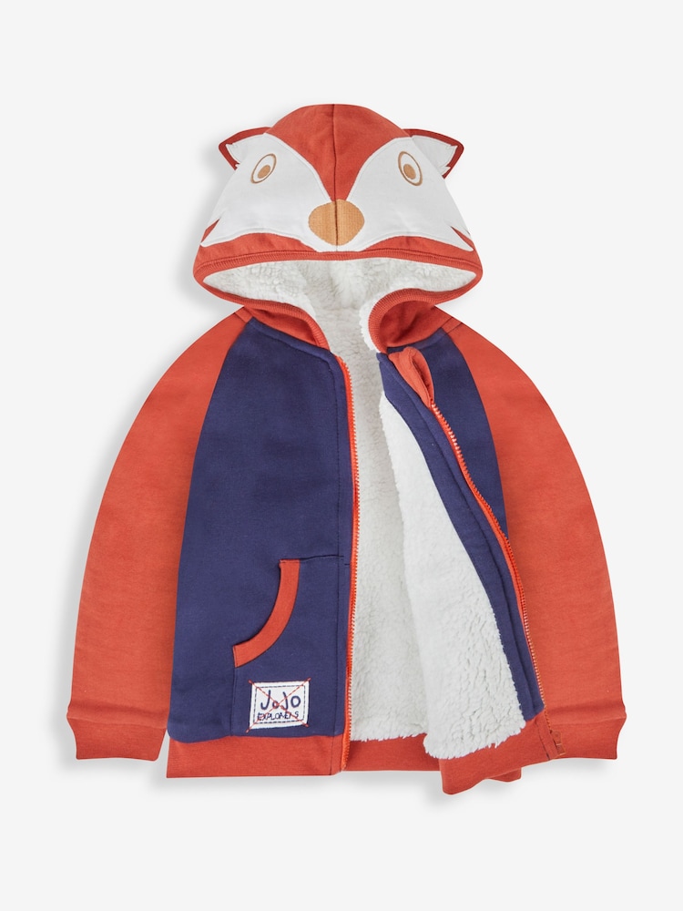 بني مائل للأحمر وكحلي ثعلب - هودي بوجهين وبأبليك للأولاد من Jojo Maman Bébé - صورة 2 من 3 بني مائل للأحمر وكحلي ثعلب - هودي بوجهين وبأبليك للأولاد من Jojo Maman Bébé - صورة 2 من 3