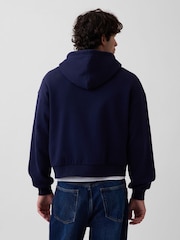 Gap Navy VintageSoft Oversized Crop Zip Hoodie - Image 2 of 4