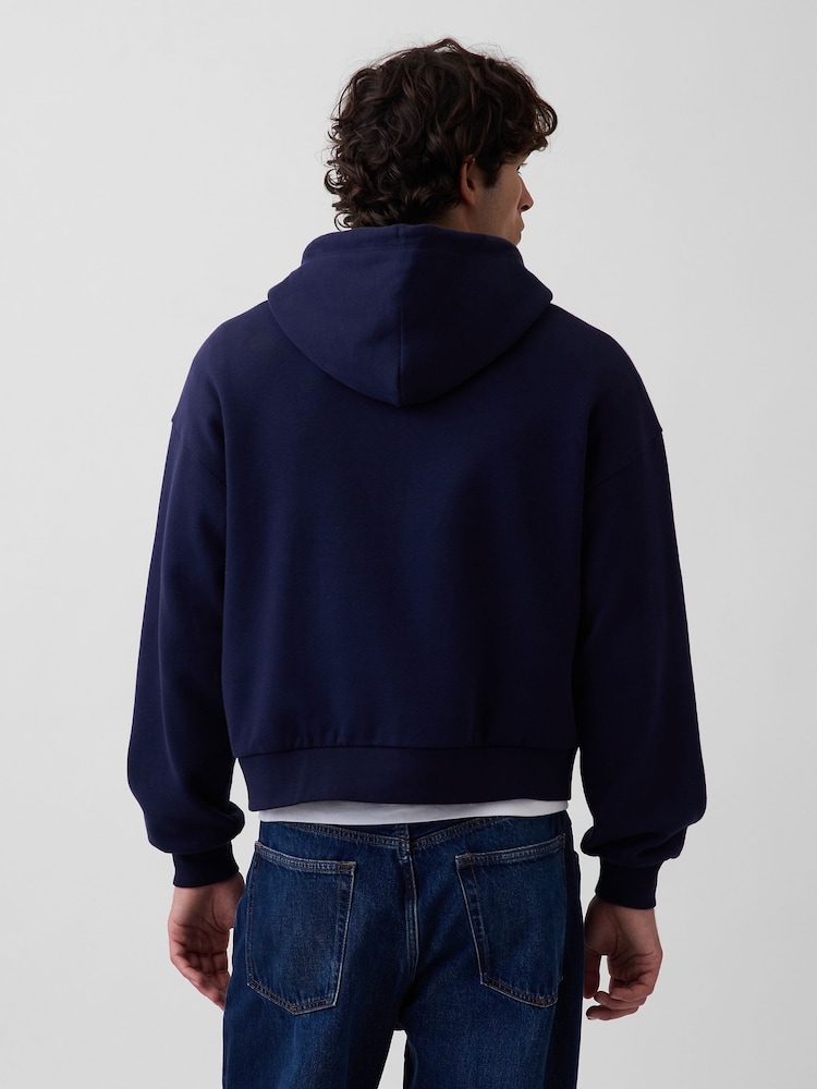 Gap Navy VintageSoft Oversized Crop Zip Hoodie - Image 2 of 4 Gap Navy VintageSoft Oversized Crop Zip Hoodie - Image 2 of 4
