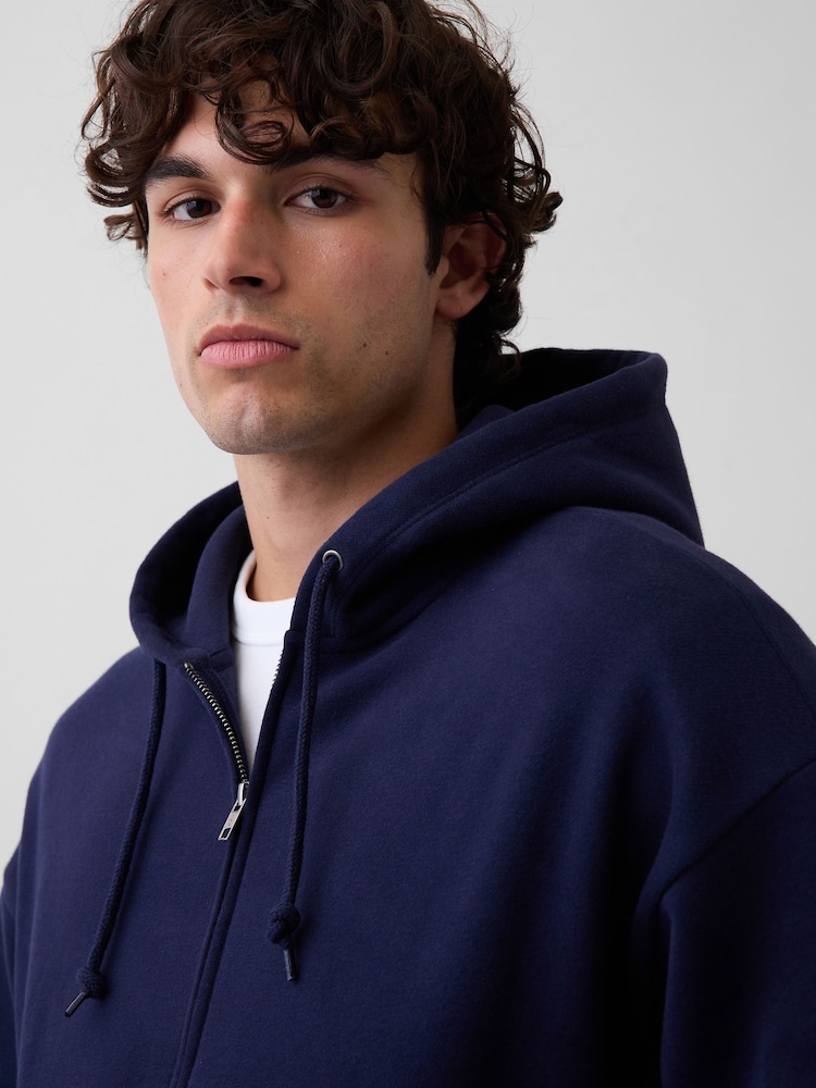 Gap Navy VintageSoft Oversized Crop Zip Hoodie - Image 4 of 4 Gap Navy VintageSoft Oversized Crop Zip Hoodie - Image 4 of 4