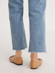 Simply Be Cream Quilted Snaffle Ballerina Shoes in Extra Wide Fit - Image 2 of 4