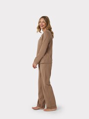 Chelsea Peers Brown Organic Cotton Button Up Pyjama Set - Image 3 of 5