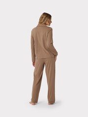 Chelsea Peers Brown Organic Cotton Button Up Pyjama Set - Image 5 of 5