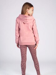 Pineapple Pink Girls Leopard Stripe Logo Hoodie - Image 2 of 5