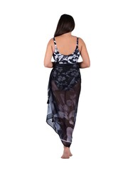 Seaspray Amalfi Floral Tassel Trim Black Beach Kaftan - Image 2 of 4