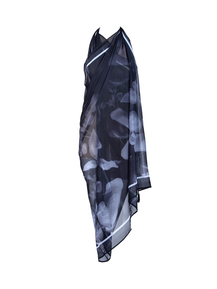 Seaspray Amalfi Floral Tassel Trim Black Beach Kaftan - Image 4 of 4