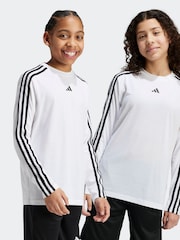 adidas White Kids Regular Fit Train Essentials Logo Longs Sleeve Top - Image 1 of 6