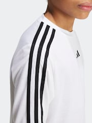 adidas White Kids Regular Fit Train Essentials Logo Longs Sleeve Top - Image 5 of 6