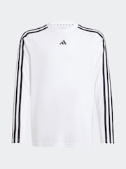 adidas White Kids Regular Fit Train Essentials Logo Longs Sleeve Top - Image 6 of 6