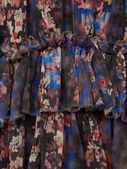 Reiss Navy Print Henrietta 9-12 yrs Printed Tiered Dress - Image 7 of 7