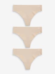 Under Armour Blush Pink No Show Pure Stretch Thongs 3 Pack - Image 1 of 4