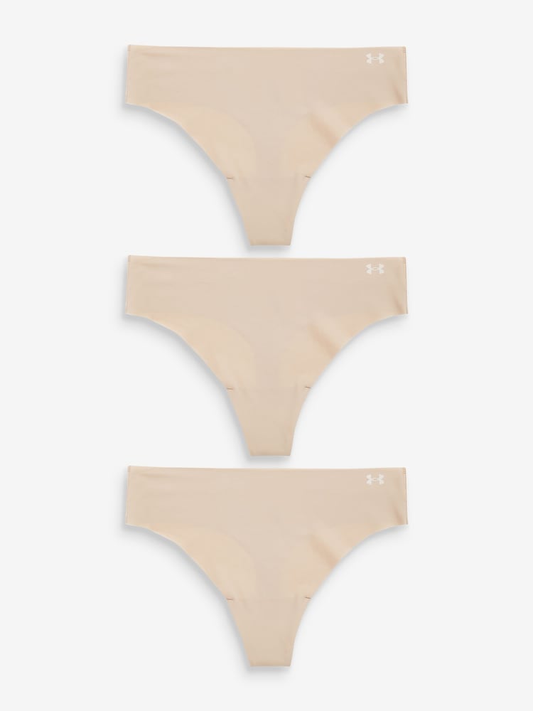 Under Armour Blush Pink No Show Pure Stretch Thongs 3 Pack - Image 1 of 4