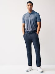Navy Blue Print Golf Polo Shirt - Image 8 of 13