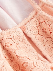 Orange/ Lilac Purple Ombre Crochet Jersey Dress (3-16yrs) - Image 9 of 10