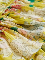 Ted Baker Yellow Isabella Mini Dress With Puff Sleeves - Image 5 of 6