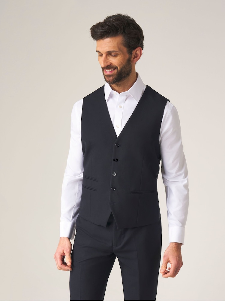 Skopes Dark Navy Blue Madrid Regular Fit Suit Waistcoat - Image 1 of 5