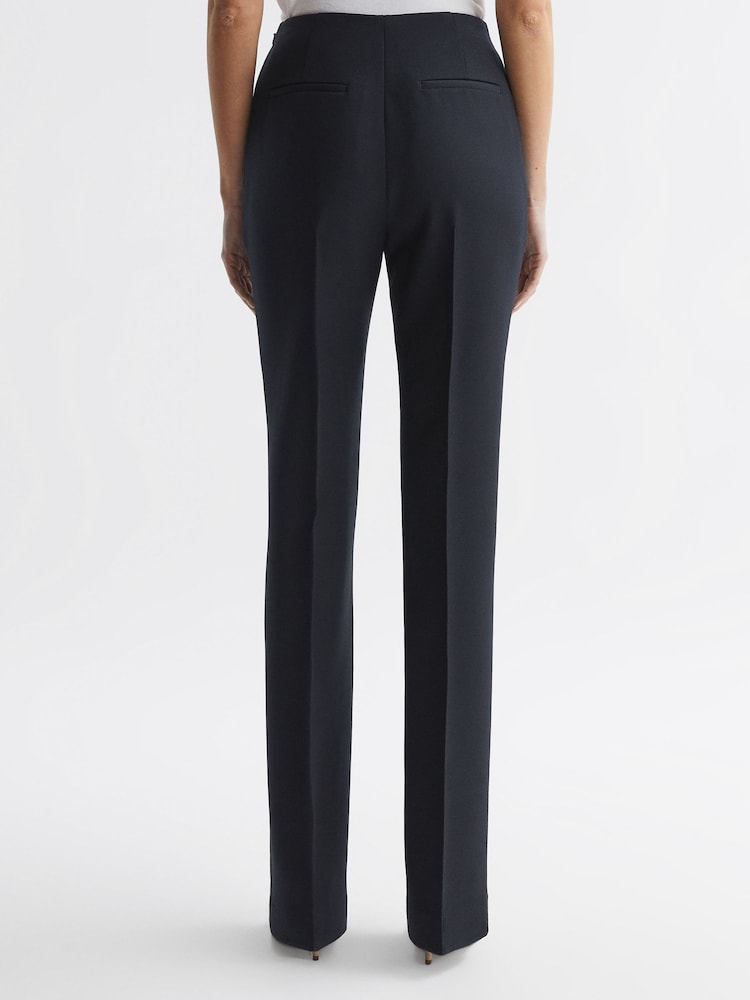 Reiss Navy Kali Wool Flared Suit Trousers - Image 5 of 5