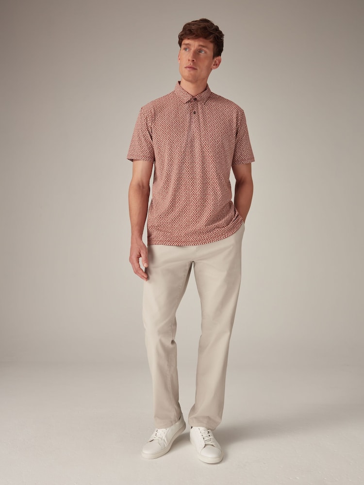 Orange Print Polo Shirt - Image 2 of 7
