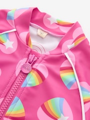 Little Bird by Jools Oliver Pink Pink Heart Rainbow Sunsfafe Swim Suit - Image 3 of 4