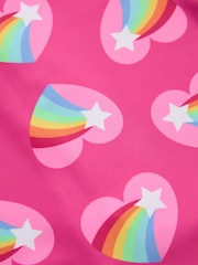 Little Bird by Jools Oliver Pink Pink Heart Rainbow Sunsfafe Swim Suit - Image 4 of 4