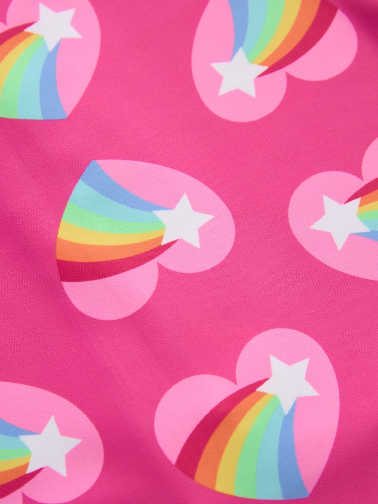 Little Bird by Jools Oliver Pink Pink Heart Rainbow Sunsfafe Swim Suit - Image 4 of 4