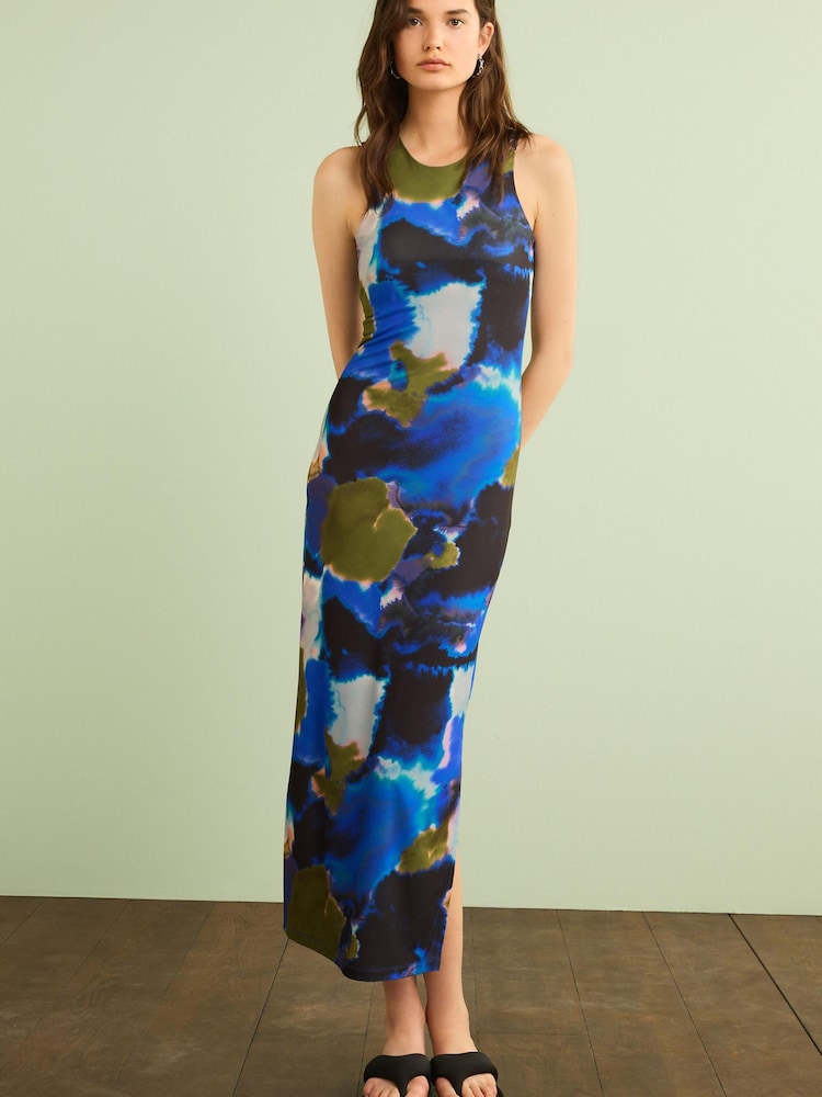 Tie Dye Print Sleeveless Midi Dress - Image 2 of 4