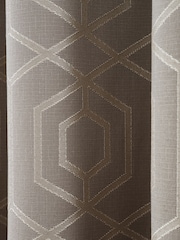 Curtina Stone Natural Camberwell Geo Lined Eyelet Curtains - Image 3 of 3