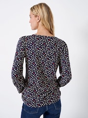 Crew Clothing Blousson Printed Jersey Top - Image 2 of 5