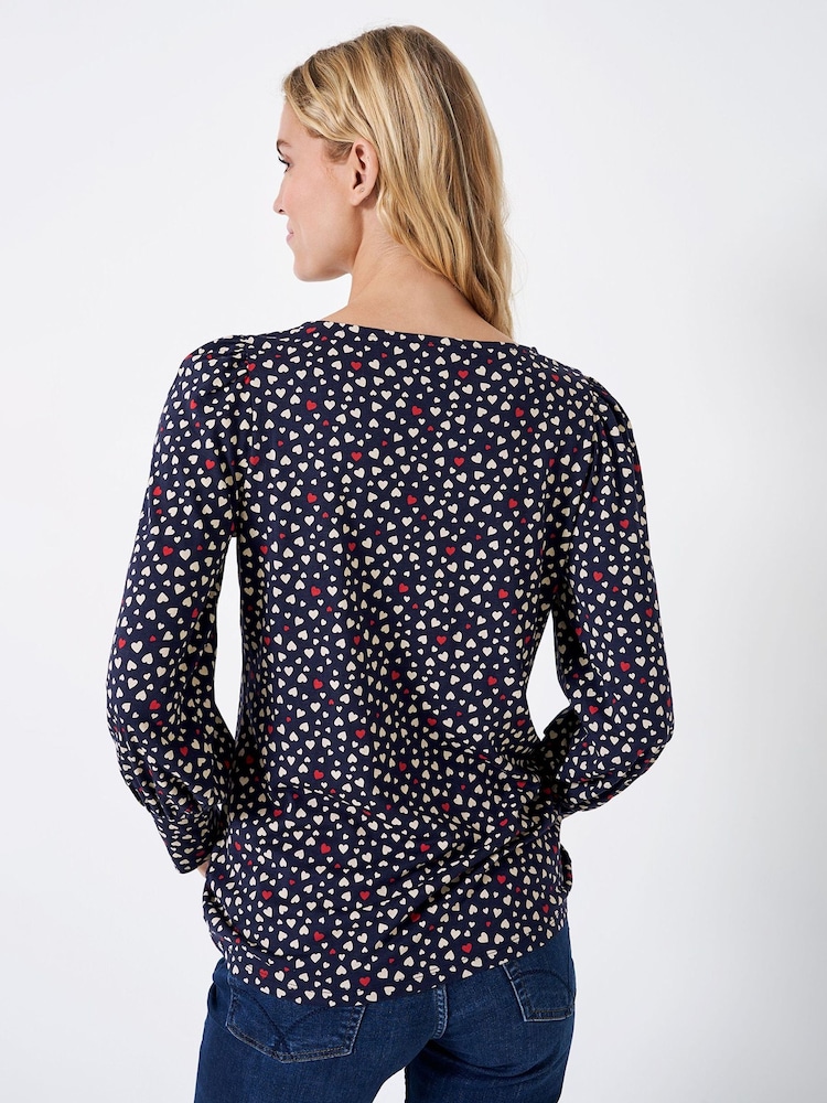 Crew Clothing Blousson Printed Jersey Top - Image 2 of 5