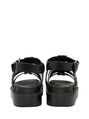 Ravel Black Fisherman Sandals On a Flatform Wedge Unit - Image 3 of 4