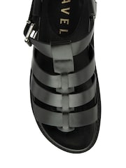 Ravel Black Fisherman Sandals On a Flatform Wedge Unit - Image 4 of 4