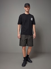 Khaki Green Utility Cargo Shorts - Image 2 of 8