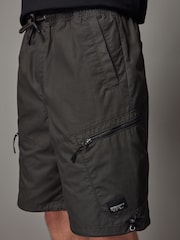 Khaki Green Utility Cargo Shorts - Image 4 of 8